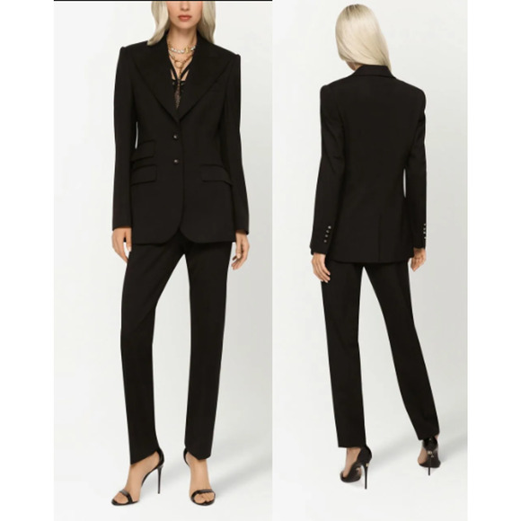 Dolce & Gabbana Turlington Virgin Wool Single-Breasted Blazer Black 46 IT/US 10